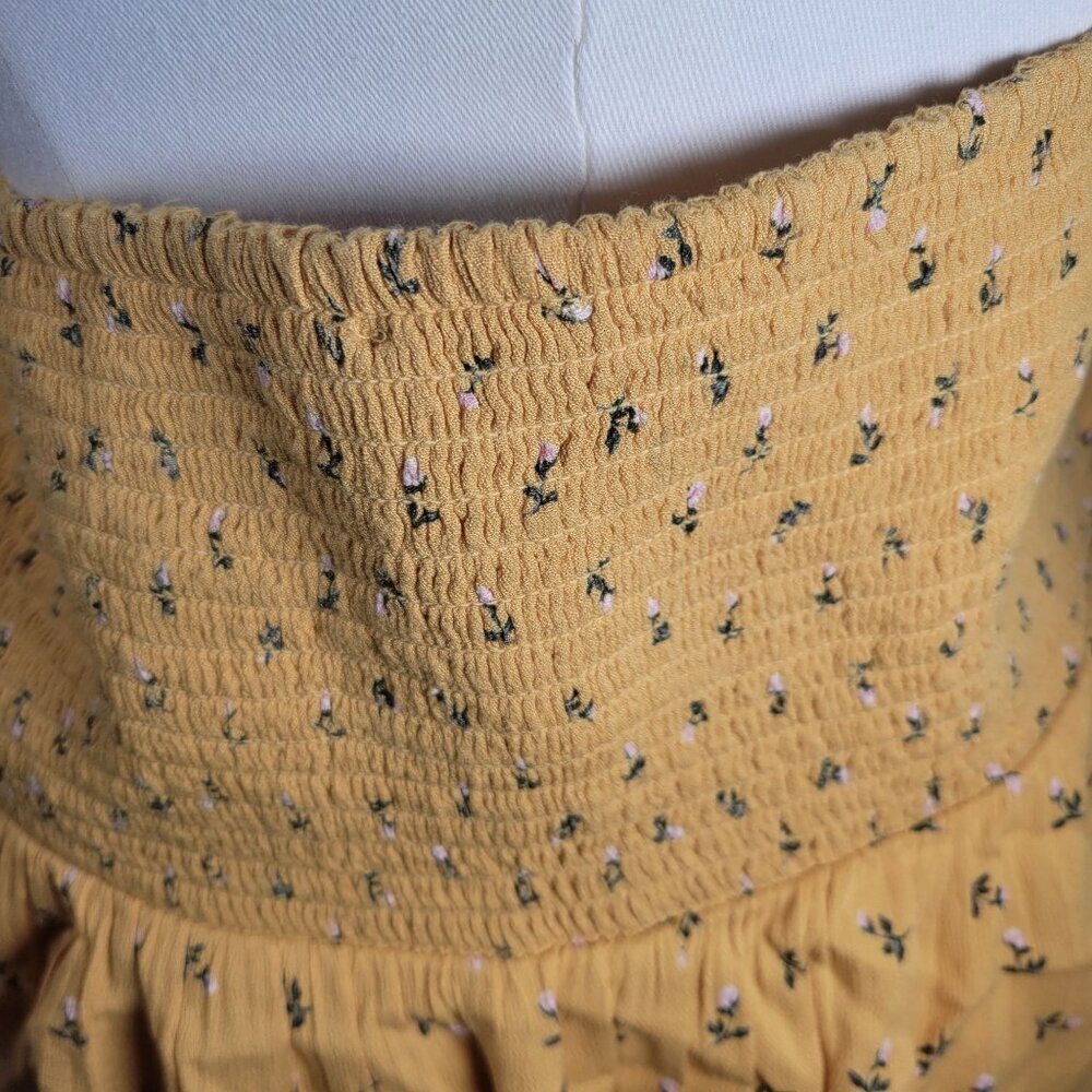 American Eagle Outfitters Women Backless Yellow Ditzy Floral Halter Size XL - Picture 6 of 12